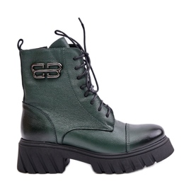 Zazoo 60486 Stivali da lavoro in pelle isolanti, verde scuro