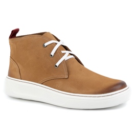 Scarpe Chukka in pelle da uomo KAMPOL 109/410 Sw marrone beige