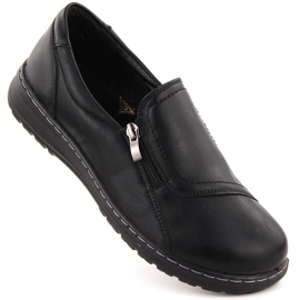 Scarpe comode rialzate da donna, nere Potocki 90308 nero