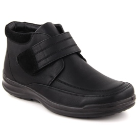 Stivaletti isolanti da uomo con velcro, neri Unisoft 8003 nero