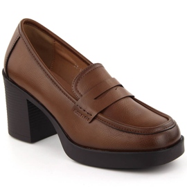 Scarpe da donna con tacco alto, marrone Potocki 12451