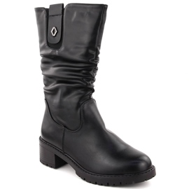 Stivaletti da donna con tacco alto, neri, Unisoft 7993 nero