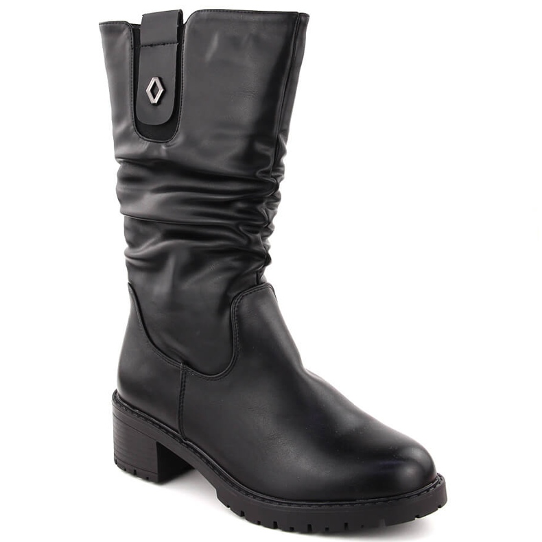 Stivaletti da donna con tacco alto, neri, Unisoft 7993 nero