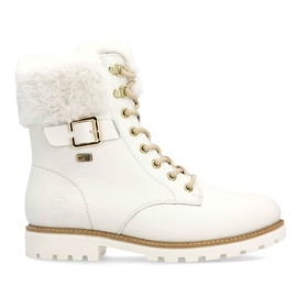 Stivali da lavoro impermeabili da donna in pelle, bianco Remonte D8481-80 bianca