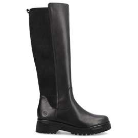 Stivali da donna in pelle con tomaia elastica, neri Remonte D1B71-01 nero