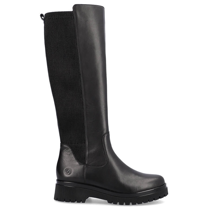 Stivali da donna in pelle con tomaia elastica, neri Remonte D1B71-01 nero