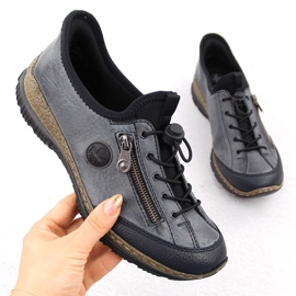 Scarpe slip-on da donna blu navy Rieker N3267-14