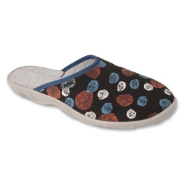 Pantofole da donna Befado con motivo 235D201, nere nero