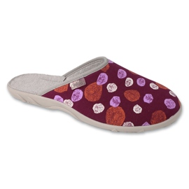 Ciabatte da donna Befado con motivo 235D202, bordeaux rosso