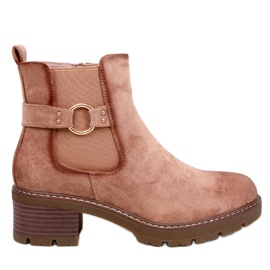 Stivaletti Chelsea Airon Khaki con tacco basso beige
