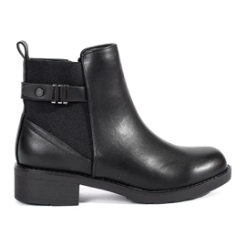 Stivaletti Chelsea neri da donna con tacco basso nero