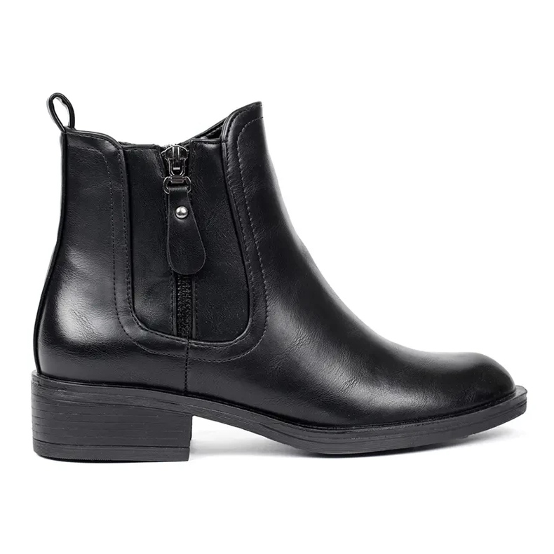 Stivaletti Chelsea da donna neri con cerniera decorativa nero