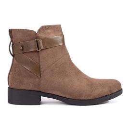 Stivaletti da donna in camoscio beige