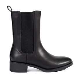 Stivaletti Chelsea neri da donna con tacco basso nero