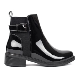 Stivaletti Chelsea da donna in vernice nera nero