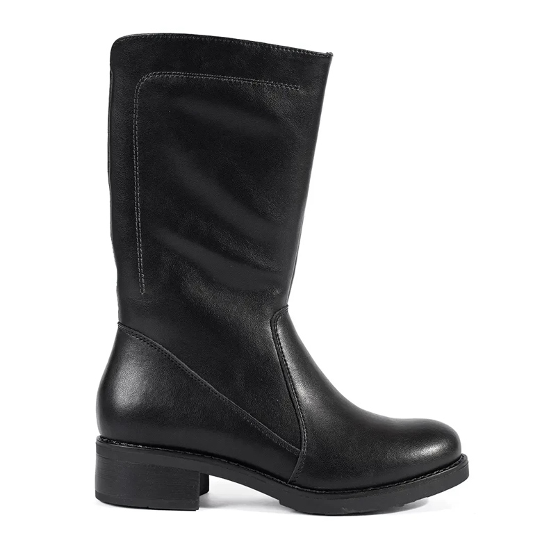 Stivaletti corti da donna in pelle nera di Sergio Leone nero