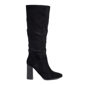 Stivali da donna in camoscio nero