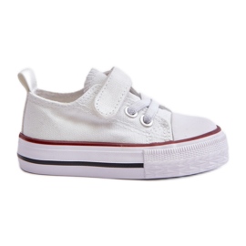 Sneakers da bambino in tessuto con velcro, colore bianco Daloma bianca