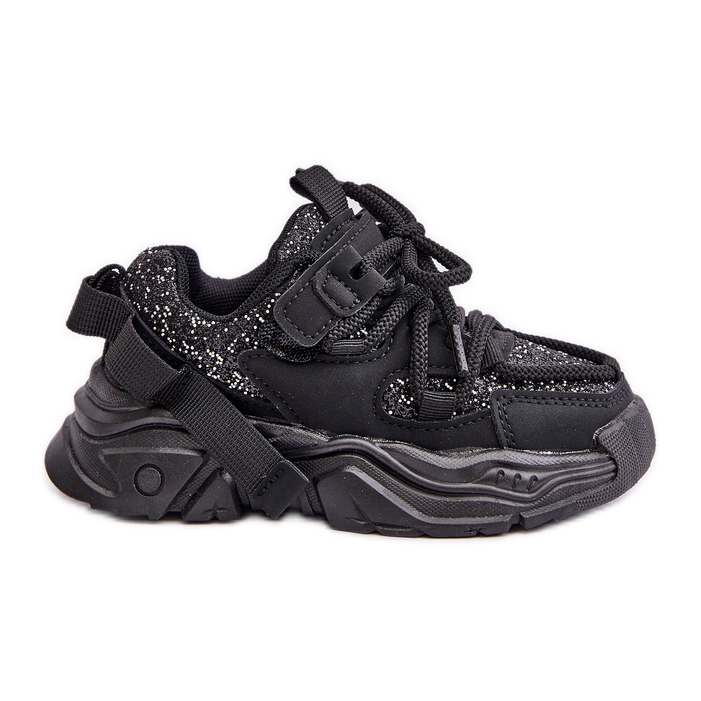 Sneakers da bambino decorate con paillettes, Nero Liatoma