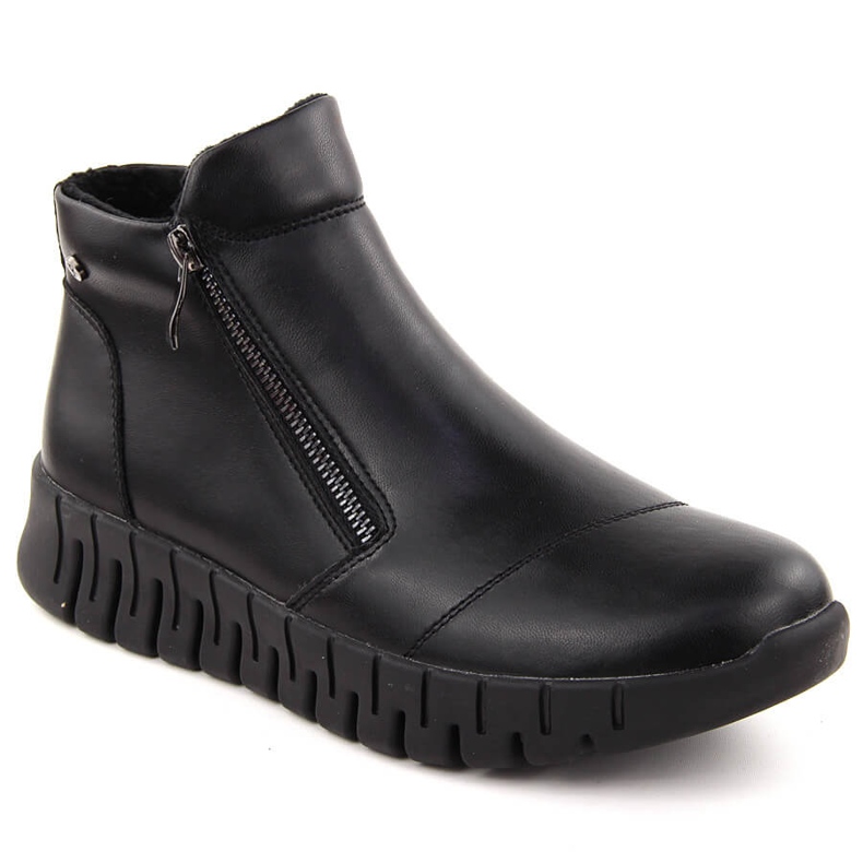 Stivaletti da donna in pelle nera con plateau by Filippo DBT6345 nero