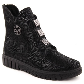 Stivaletti da donna in pelle nera con plateau by Filippo DBT6360 nero