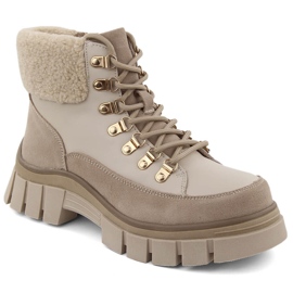 Stivaletti da donna in pelle beige Filippo DBT6471