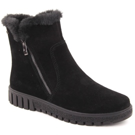 Stivali da donna in pelle scamosciata nera con pelliccia Filippo DBT6362 nero