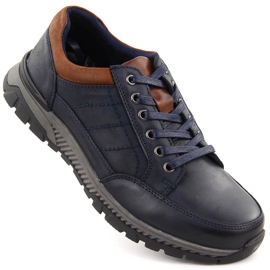 Scarpe casual in pelle da uomo, blu navy, T.Sokolski J24-75