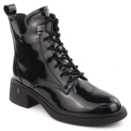 Stivaletti da donna in vernice nera D&amp;A S.Barski Collezione Premium CR42-089 nero