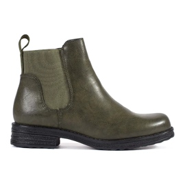 Stivaletti Chelsea da donna verdi con tacco basso verde