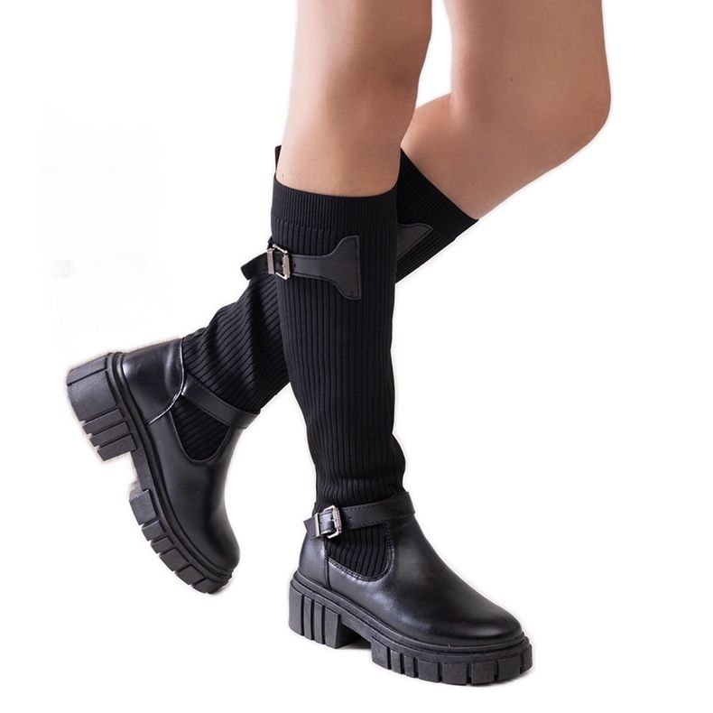 Stivaletti slip-on Miste neri con tomaia elastica nero