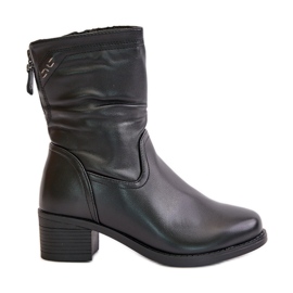 Stivali Tacco Alto Foderati Con Pelliccia Vinceza 85155 Nero