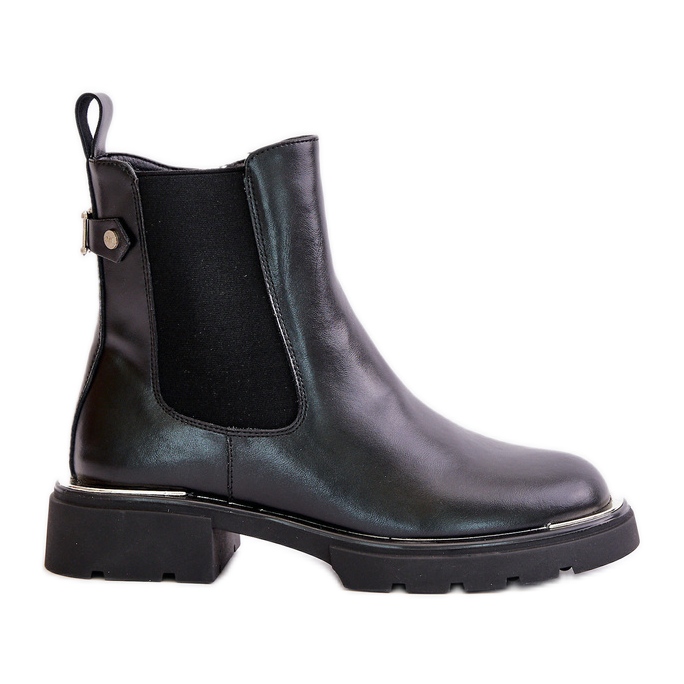 Stivaletti Chelsea in pelle con cerniera GOE OO2N4147-E2 Nero