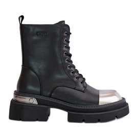 Stivali da lavoro isolanti da donna realizzati in pelle naturale Goe OO2N4119 Nero