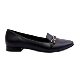 Zazoo 2885 ballerine in pelle femminile con decorazione nera nero