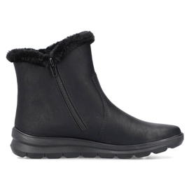 Stivali invernali da donna con pelliccia, neri Rieker Z0080-00 nero