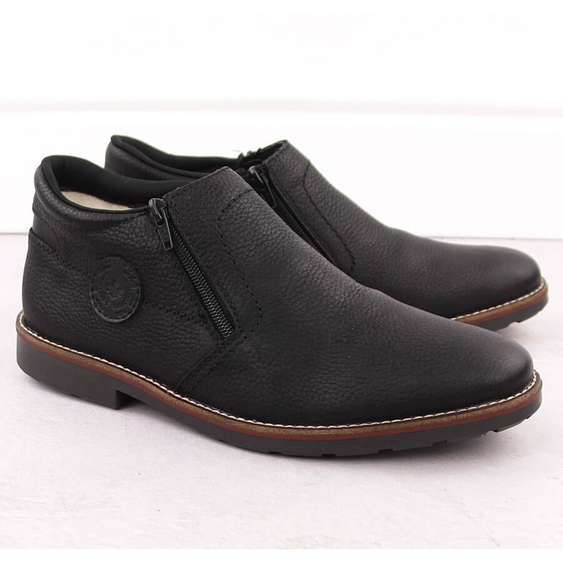 Stivali in pelle isolanti da uomo, neri, Rieker 15399-00 nero
