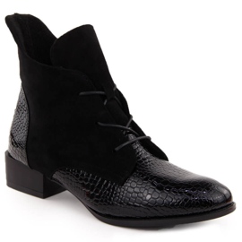 Stivaletti da donna in vernice, neri, Potocki 12498 nero