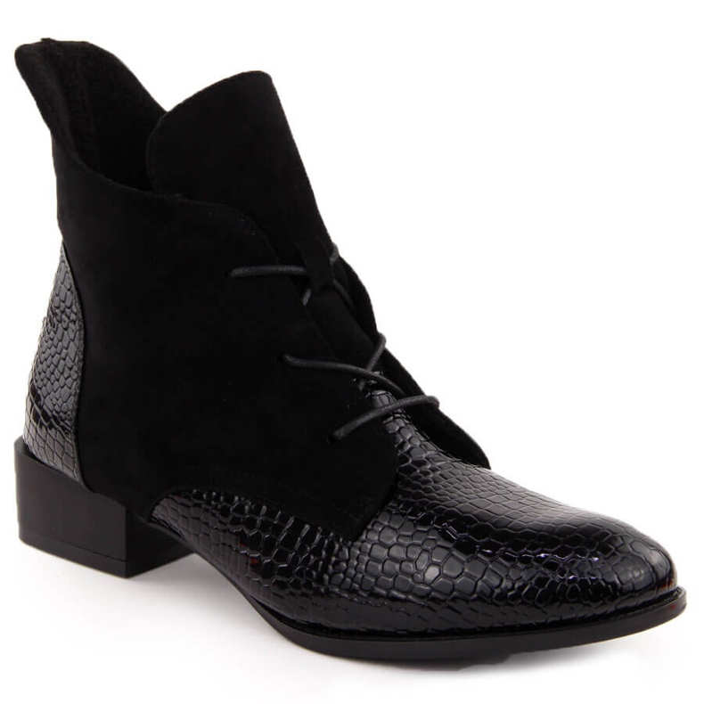 Stivaletti da donna in vernice, neri, Potocki 12498 nero