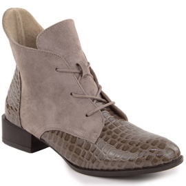 Stivaletti da donna in vernice, beige, Potocki 12498