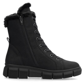 Stivali invernali da donna con pelliccia, neri Rieker X3402-00 nero