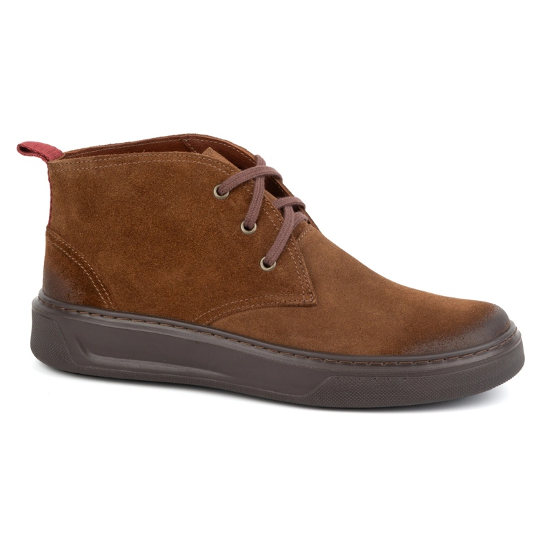 Scarpe Chukka in pelle da uomo KAMPOL 109/804 Sw marrone