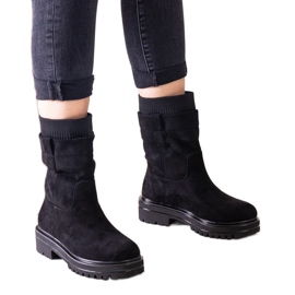 Stivaletti slip-on neri con calzino Ralia nero