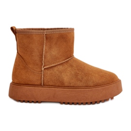 Doposci da Donna con Plateau, Realizzati in Pelle Scamosciata Atteria Eco Cammello marrone