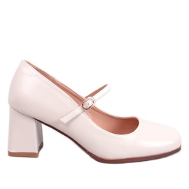 Mary Jane Keefel Décolleté beige con tacco alto