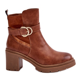 Stivali con tacco alto da donna con cerniera Inabelle color cammello isolante marrone