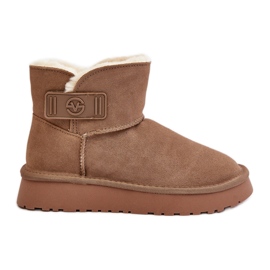 Doposci in pelle scamosciata con pelo Vinceza 97951 Beige