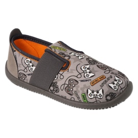 Pantofole per bambini Befado, fondo elastico, 901X021, grigio