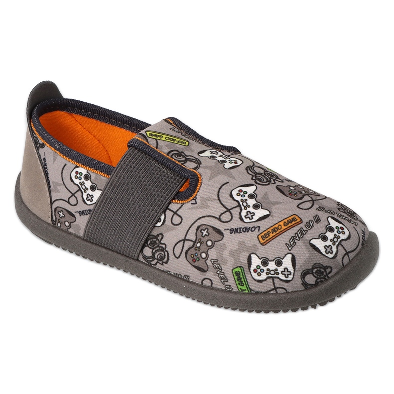 Pantofole per bambini Befado, fondo elastico, 901X021, grigio