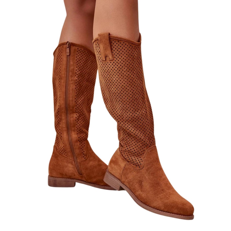 Stivali da donna traforati Camel S.Barski HY42-139 marrone